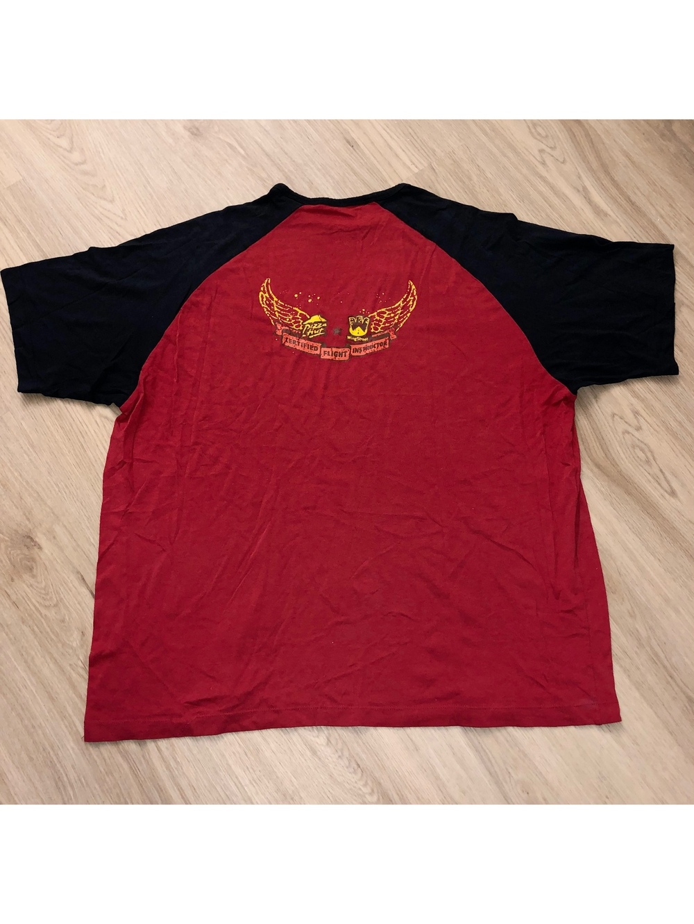 VINTAGE PIZZA HUT WINGSTREET CERTIFIED FLIGHT INSTRUCTOR EMPLOYEE SHIRT MENS XL
